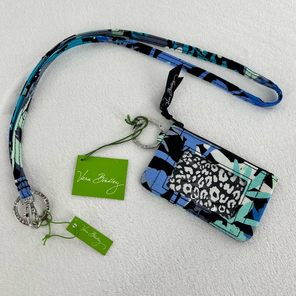 NWT Vera Bradley Camofloral Zip ID & Lanyard